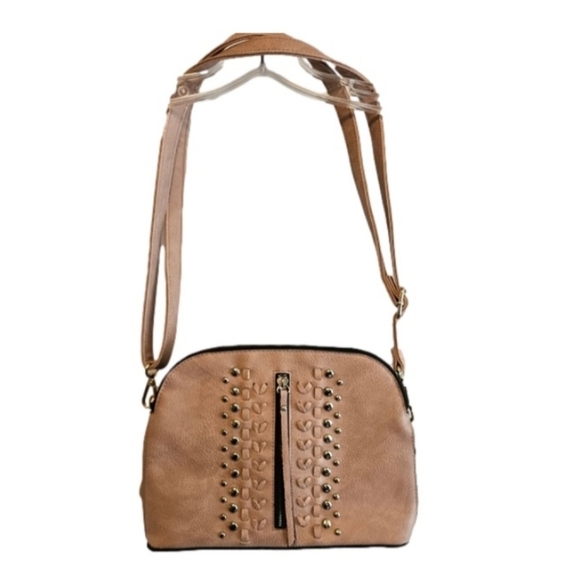 Sam & Hadley Mauve Pink studded shoulder Bag Tassel gold hardware pre-loved - Picture 2 of 16